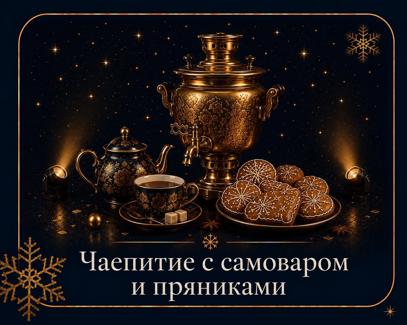 Чаепитие с самоваром и пряниками